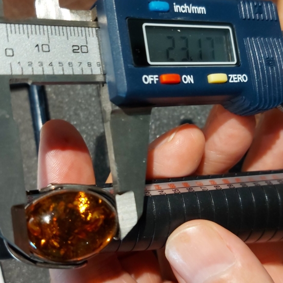 Sterling Silver Oval Amber Ring - Picture 8 of 8